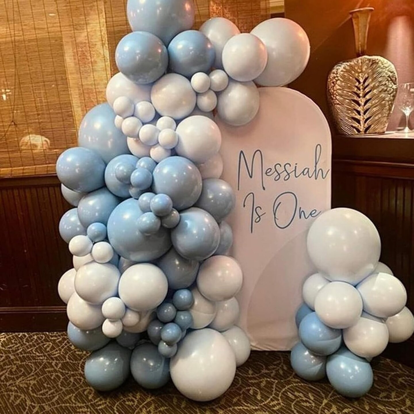 Dusty Blue Balloon Arch Kit, Dusty Blue and White Balloon Arch Garland Kit Light Blue Macaron Blue White Pearl Balloons for Baby Shower Gender Reveal Decorations