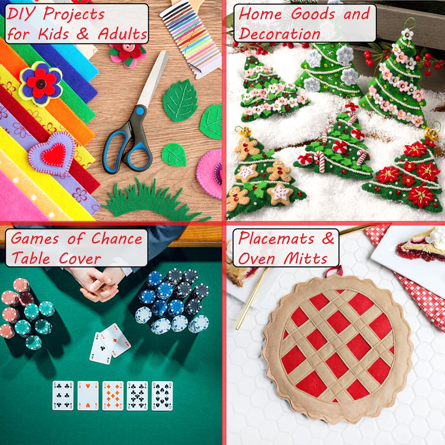 Barcelonetta | Felt Fabric | 72" Wide | 1.6mm Thick | Acrylic & Soft | Felt by The Yard | Felt for DIY Crafts, Projects, Sewing (Black, 1 Yard)