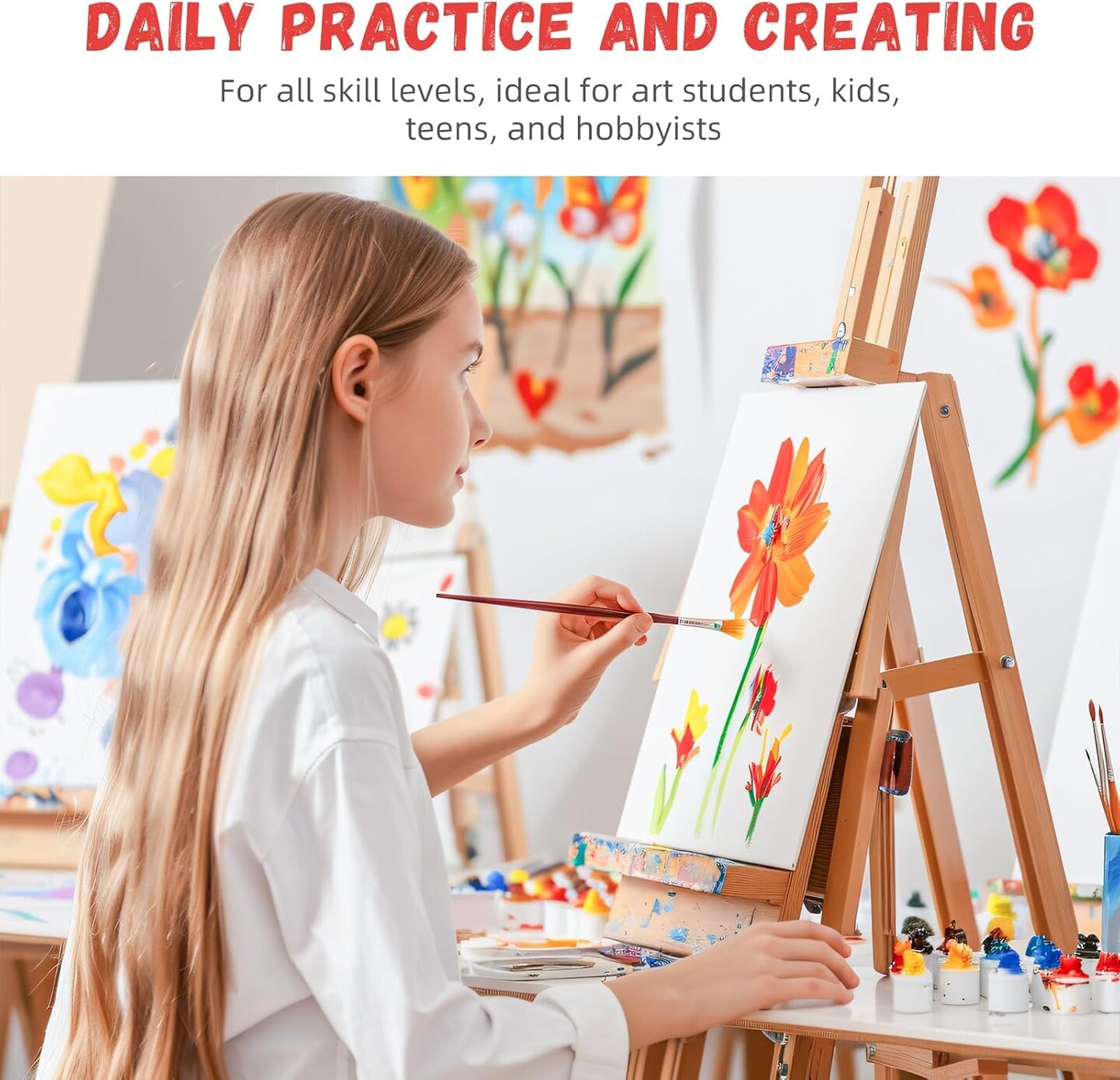 72 Pack 8 x 10 inch Canvas Boards for Painting Flat Canvas Panels Bulk Value Pack for Classes and Parties 100% Cotton for Acrylics Paint