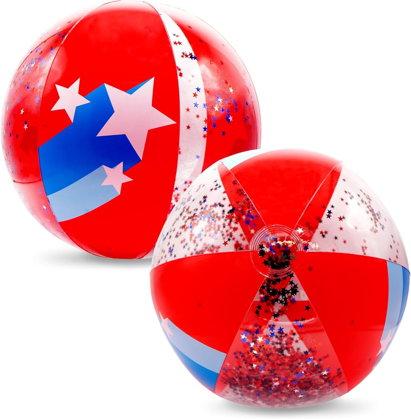 4E's Novelty 2 Pack Patriotic Beach Balls – 22’’ Inflatable Balls, 4th of July Party Supplies
