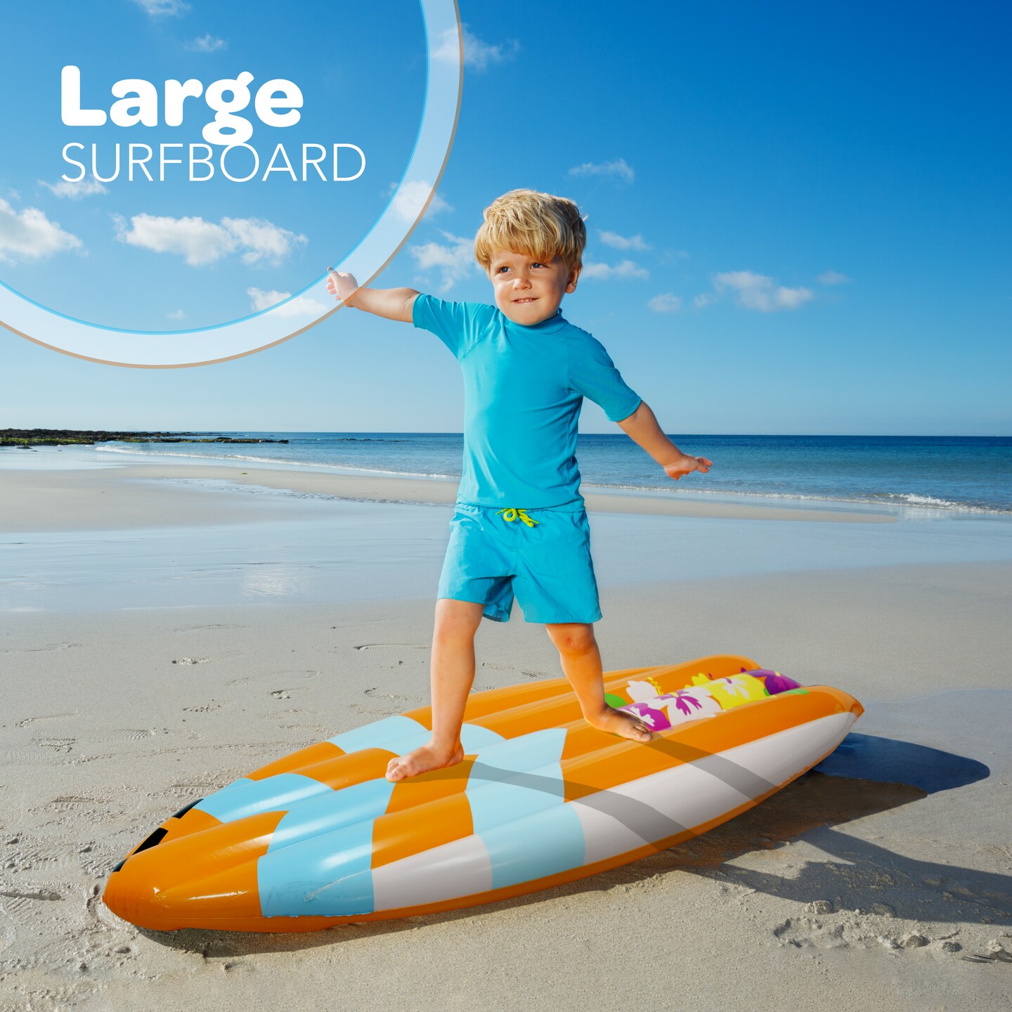 4E’s Novelty 5.5Ft Inflatable SurfBoard - Pool Floats for Adults & Kids