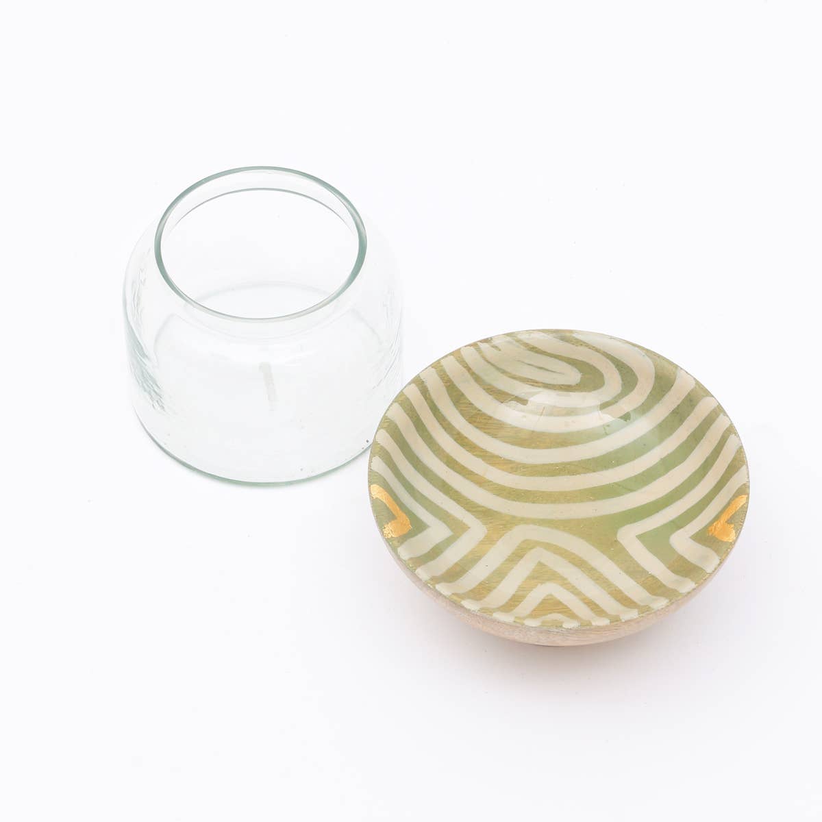 Glass Nut Jar with Wooden Bowl-Shaped Lid &#x2013; Stylish Storage for Nuts and Snacks-350 ML