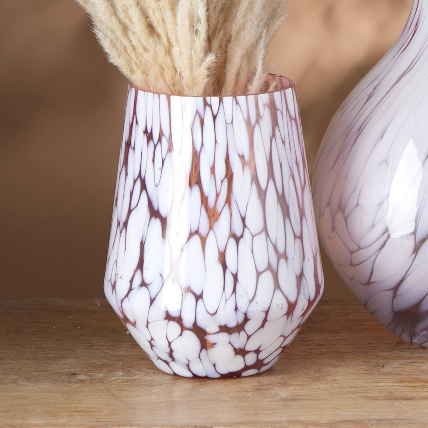 White Sputter Glass Hurricane with Ruby Inside Color – Elegant Candle Holder for Stylish Home Décor-6X6X8"