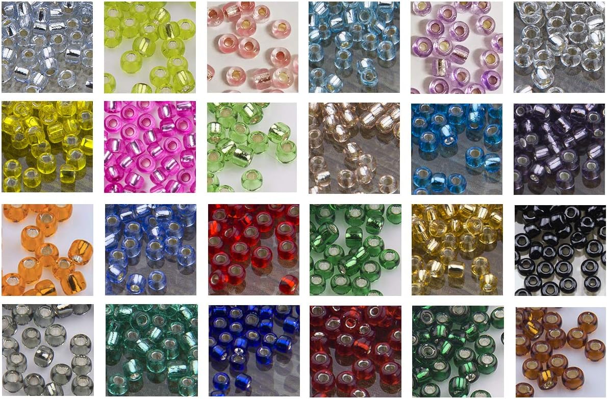 24000pcs in Box 24 Multicolor 12/0 Glass Seed Beads 2mm (1000pcs/Color, 24 Colors)