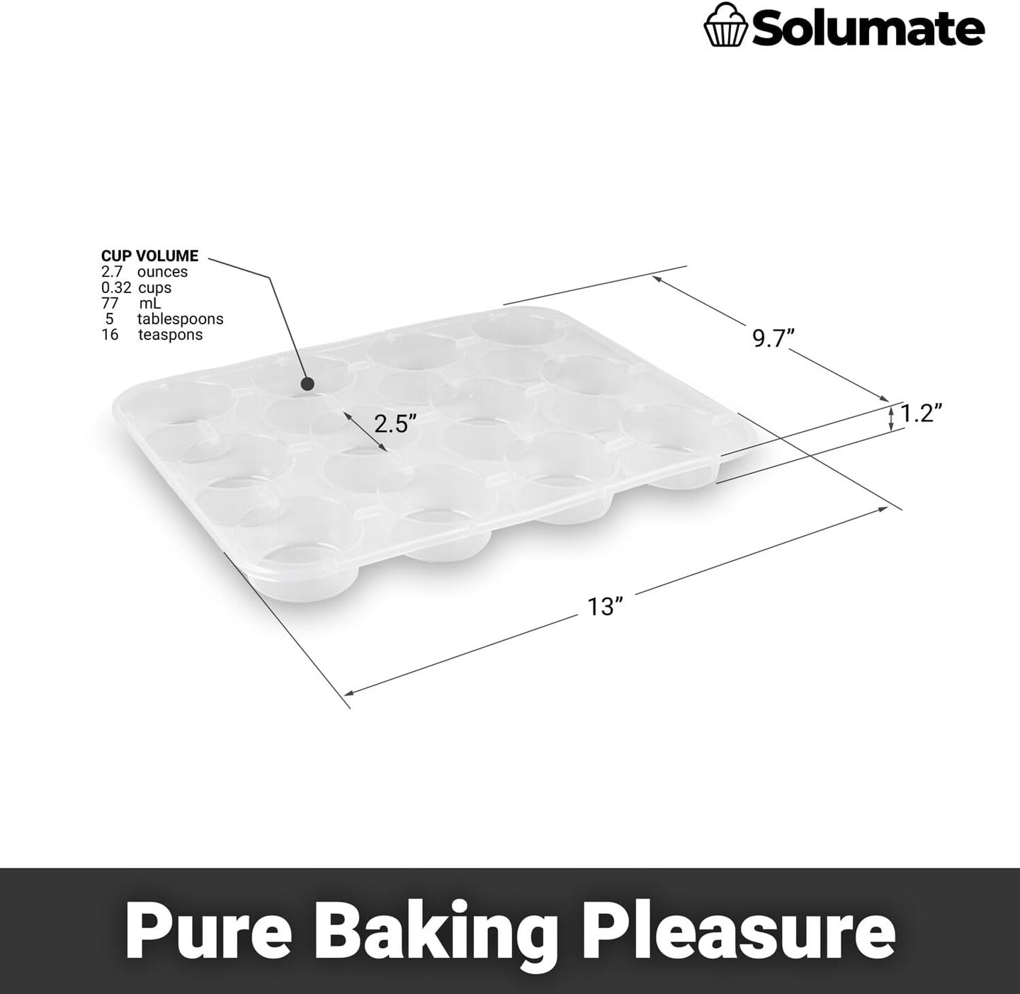 Silicone Muffin Pan, Transparent 12 Cups Muffin Pans for Baking, Non Stick, Silicone Cupcake Pan - Regular Size Muffin Tin (2 Pack)
