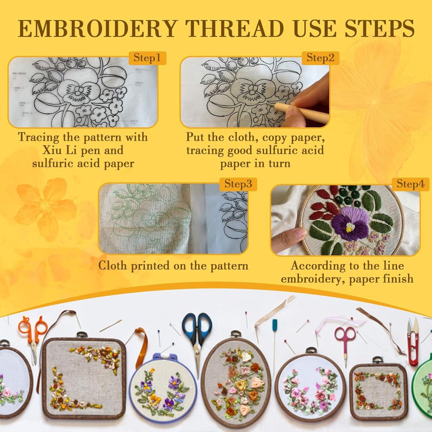 100 Colour Embroidery Thread - Rainbow Embroidery Floss Bulk Hand Embroidery Thread Variegated Embroidery Floss Cross Stitch Thread Crewel Embroidery Floss for DIY Sewing Embroidery Crafts Making