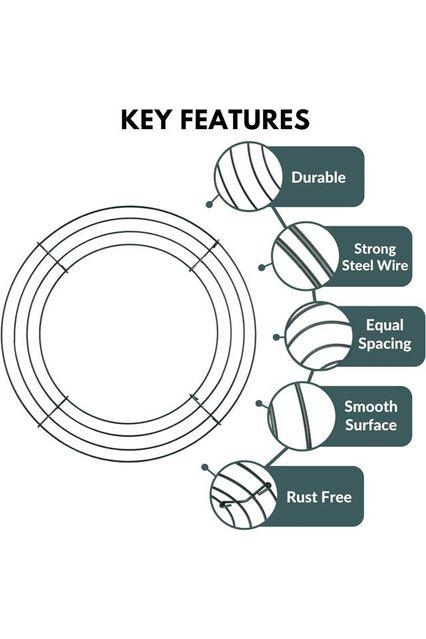 10-inch Plain Wire Wreath Form: 3 Wire Black Frames