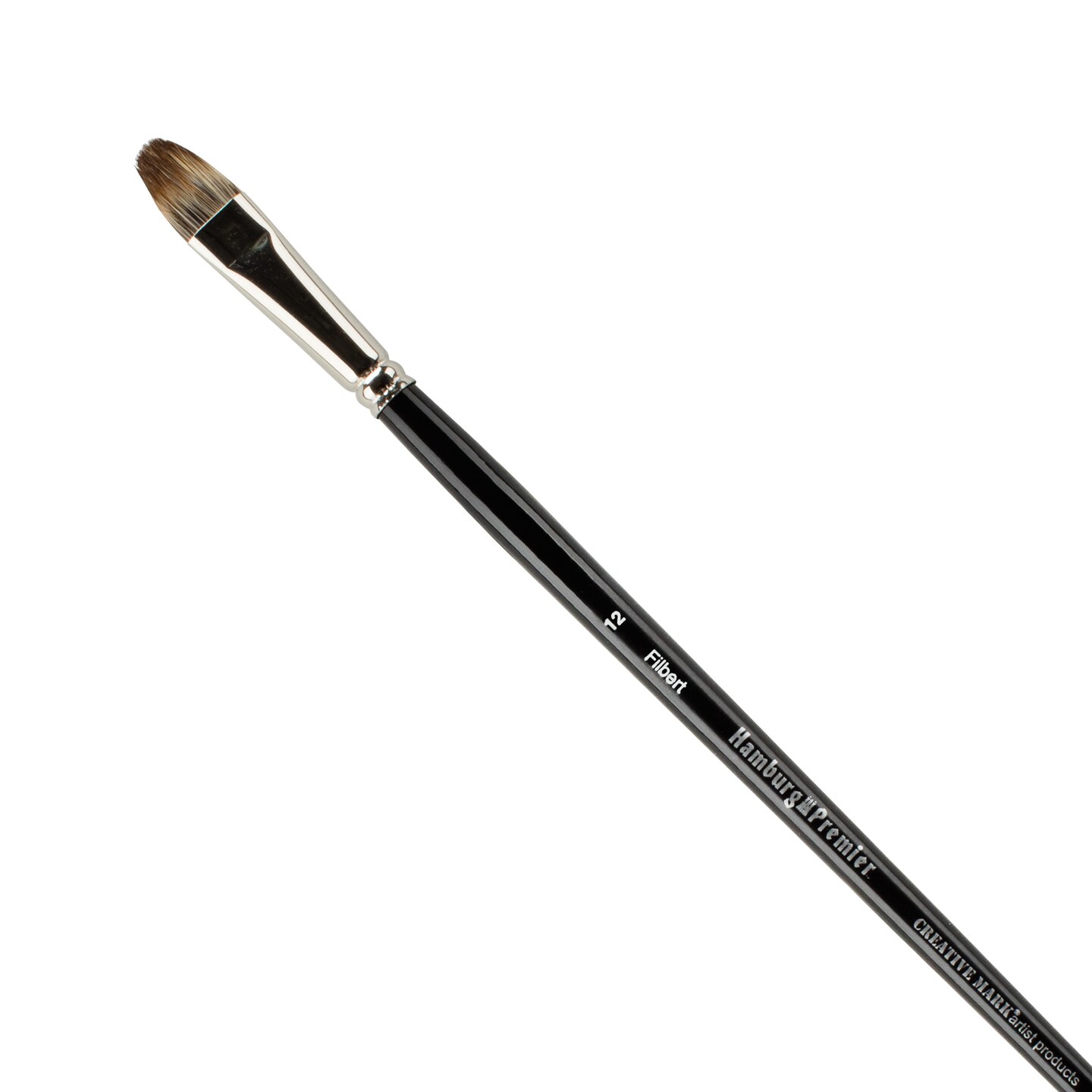 Creative Mark Hamburg Premiere Professional Oil Painting Brushes - Filbert #12 Oil Paint Brush - Handmade in Germany, Natural & Synthetic Hair Blend, Long Triple-Lacquered Birch Handle