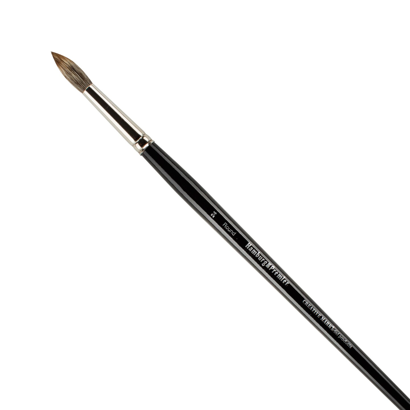 Creative Mark Hamburg Premiere Professional Oil Painting Brushes - Round #24 Oil Paint Brush - Handmade in Germany, Natural &#x26; Synthetic Hair Blend, Long Triple-Lacquered Birch Handle