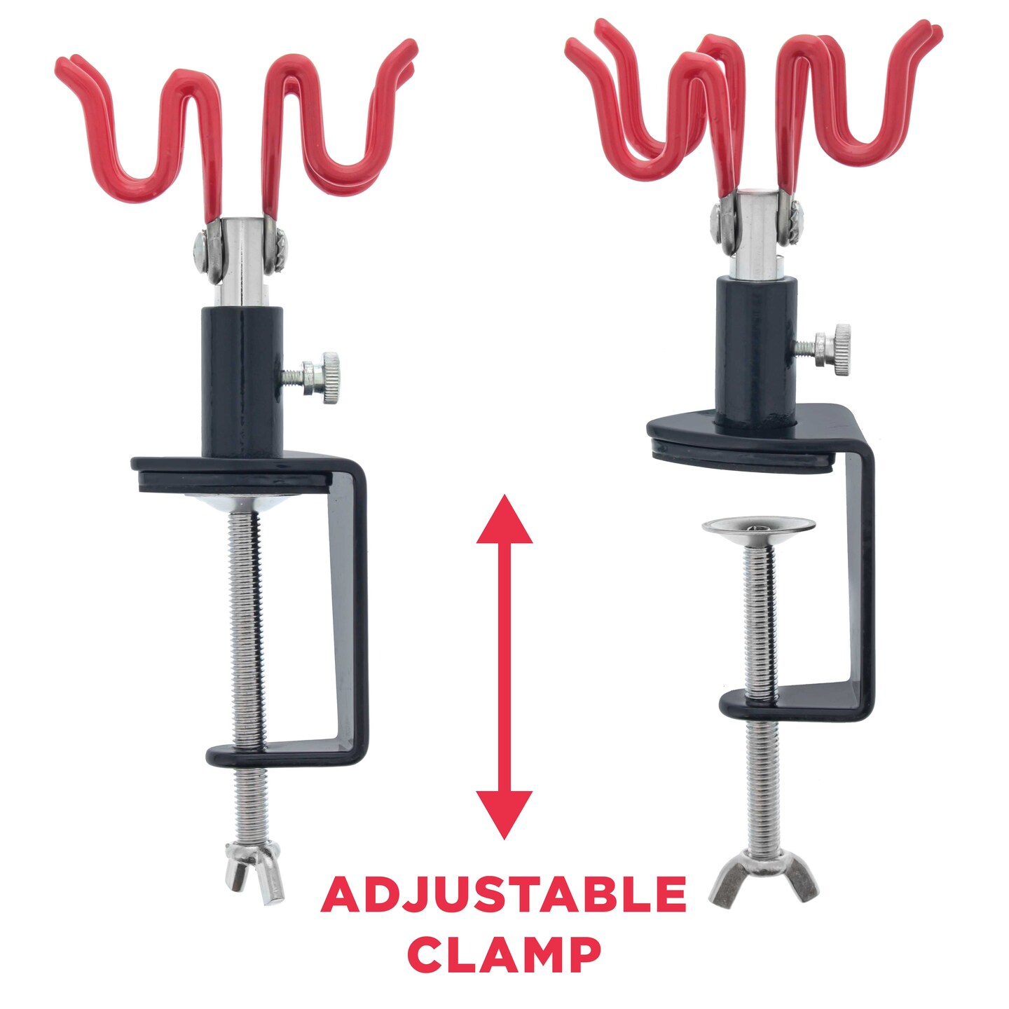 Clamp-On 2-Airbrush Holder Stand - Table/Bench Mount - Airbrush Accessories and Supplies for Garage or Workspace