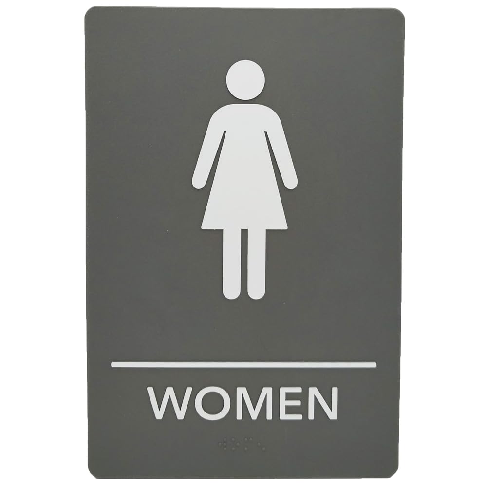 ADA-Compliant Wayfinding Signs &#x2013; Durable, Non-Glare, Scratch-Resistant &#x26; Ready to Install. Featuring Grade 2 Braille &#x26; Raised Tactile Text, These Premade Signs Ensure Easy Compliance for Businesses 2 Pack