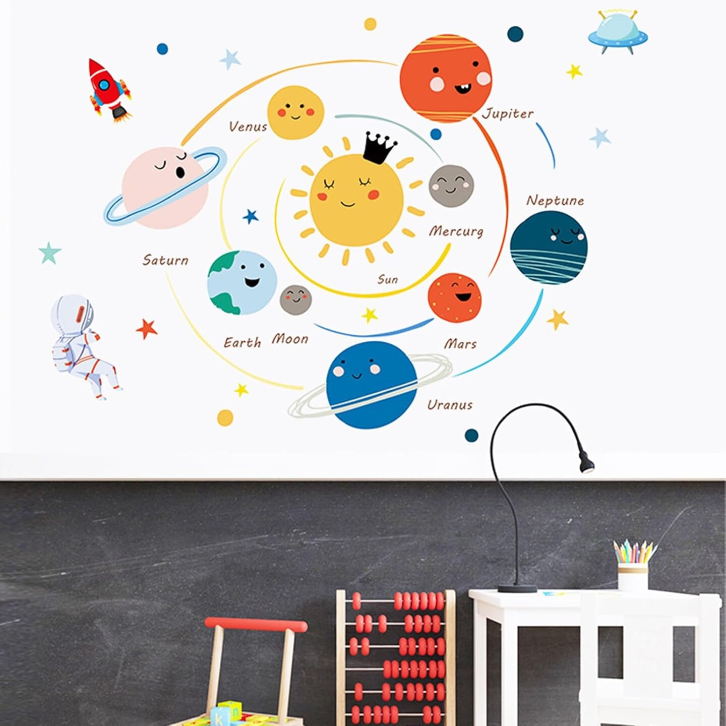 Solar System Wall Stickers – Planet & Space Decals for Kids’ Bedroom, Nursery & Classroom
