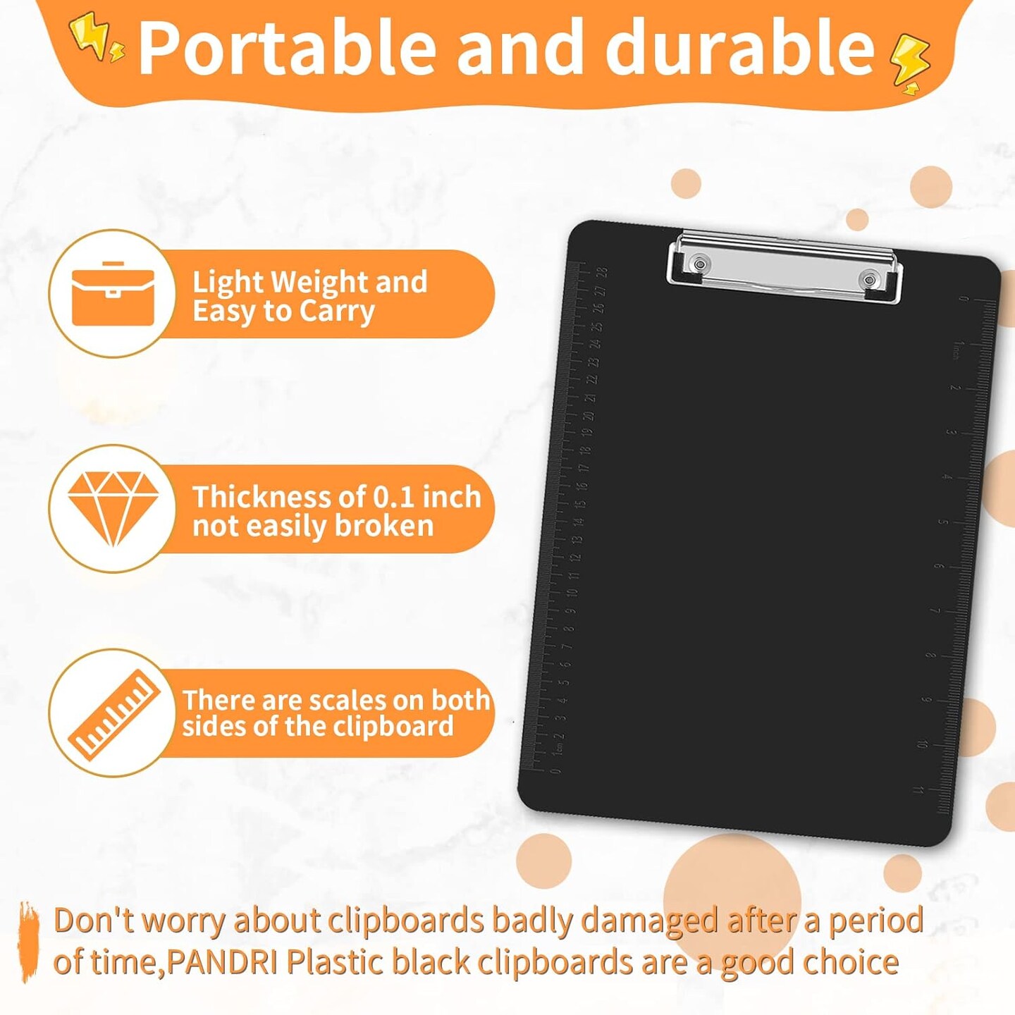 Black Clipboards, 26 Pack Plastic Black Clipboards with Low Profile Clip 12.5 x 9 Standard Letter Size Clipboard for classrooms Office