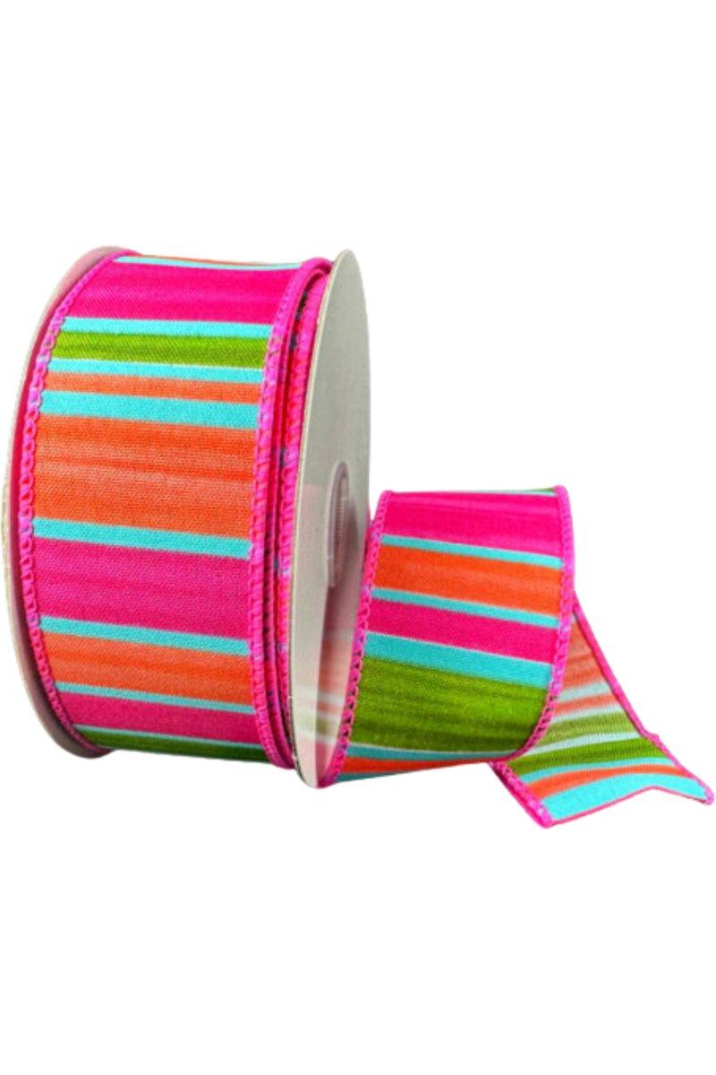 1.5&#x22; Watercolor Horizontal Stripe Ribbon: Fuchsia (10 Yards)