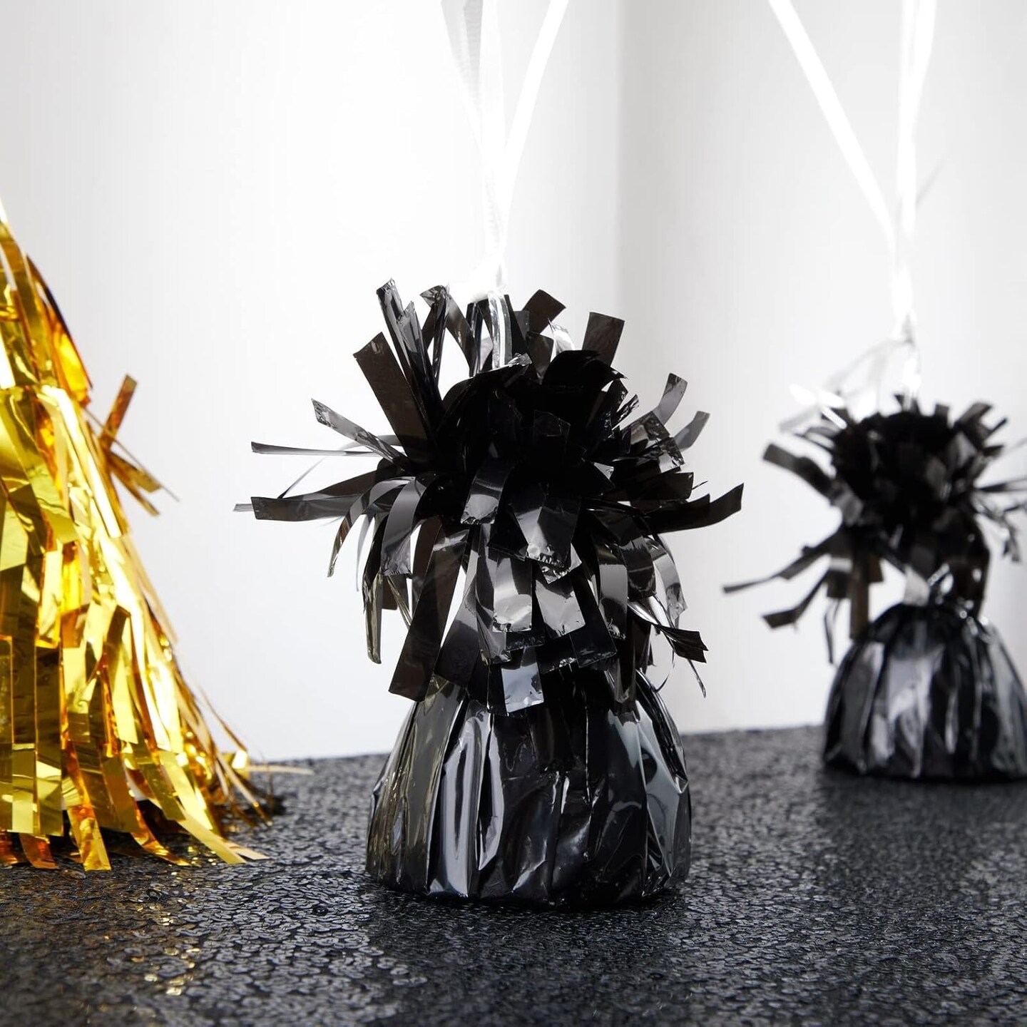 Pack of 15 Black Balloon Weights for Balloons (6 oz, 4.5 In) for Table Centerpieces and Birthday Party Decorations