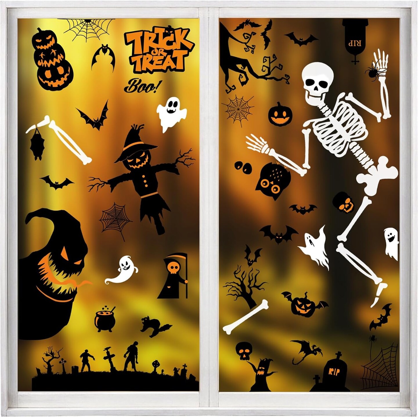 9 Sheets Window Clings Decals - Halloween Monster
