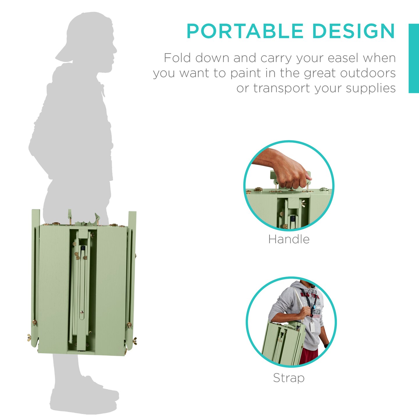 Best Choice Products French Easel, 32pc Beginners Kit Portable Wooden Adjustable Tripod w/ Paint Supplies