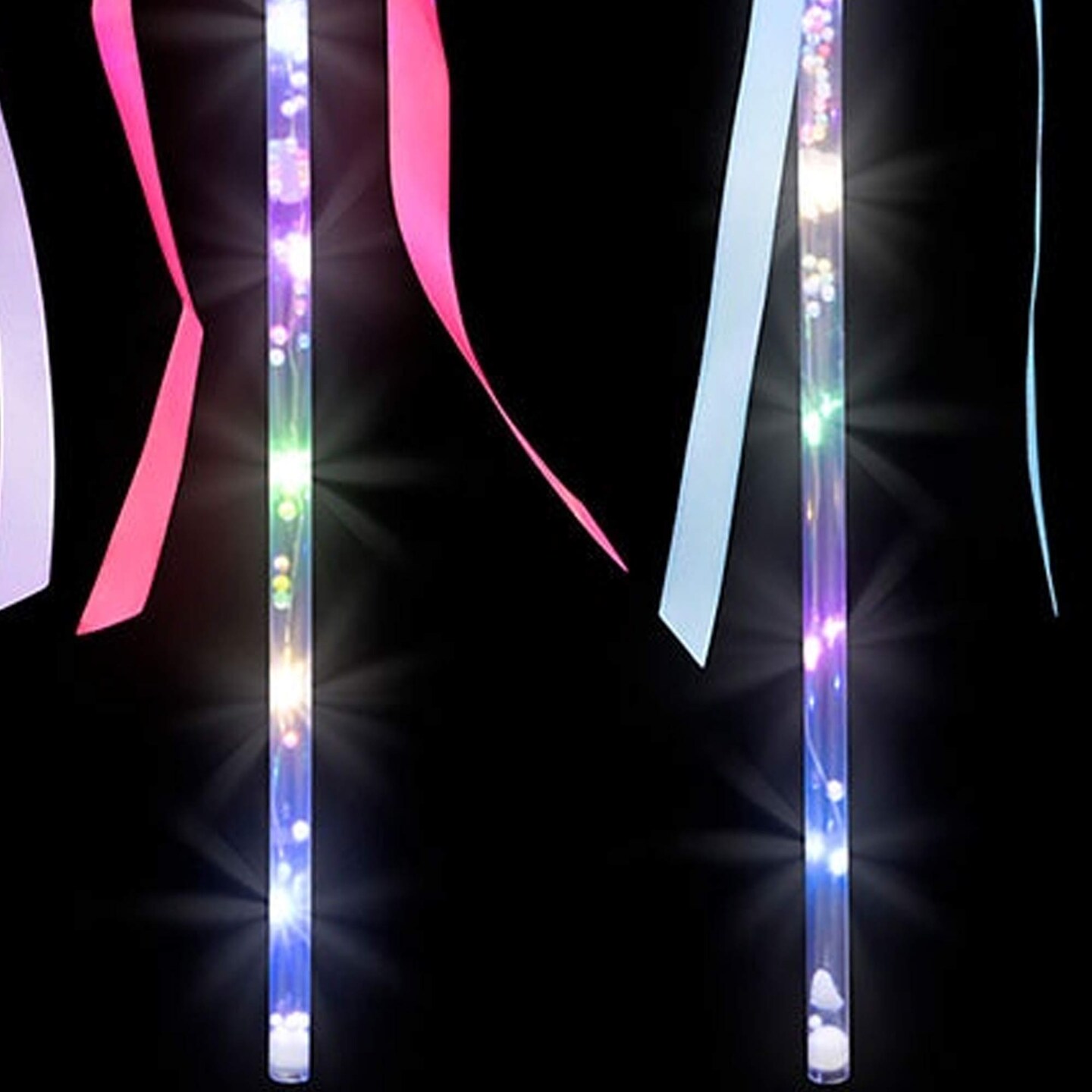 Light Up Bubble Beaded Wand 14" – 3 Function LED Toy (Assorted Colors)