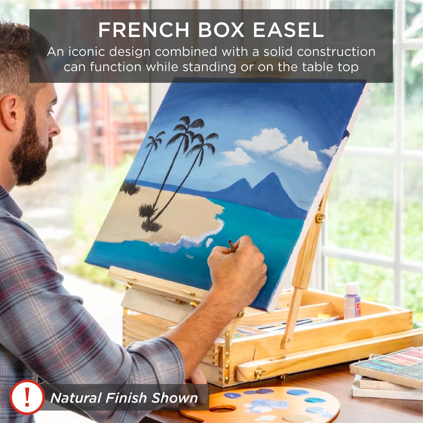 Best Choice Products French Easel, 32pc Beginners Kit Portable Wooden Adjustable Tripod w/ Paint Supplies