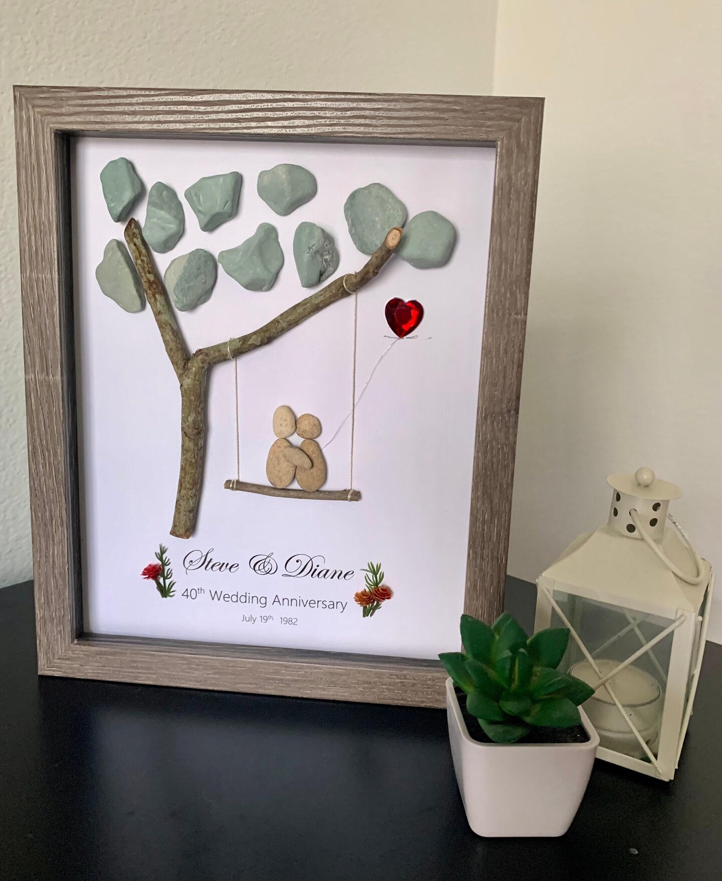 Golden Wedding Anniversary Pebble Frame | You've Been Framed By SJ - View #9