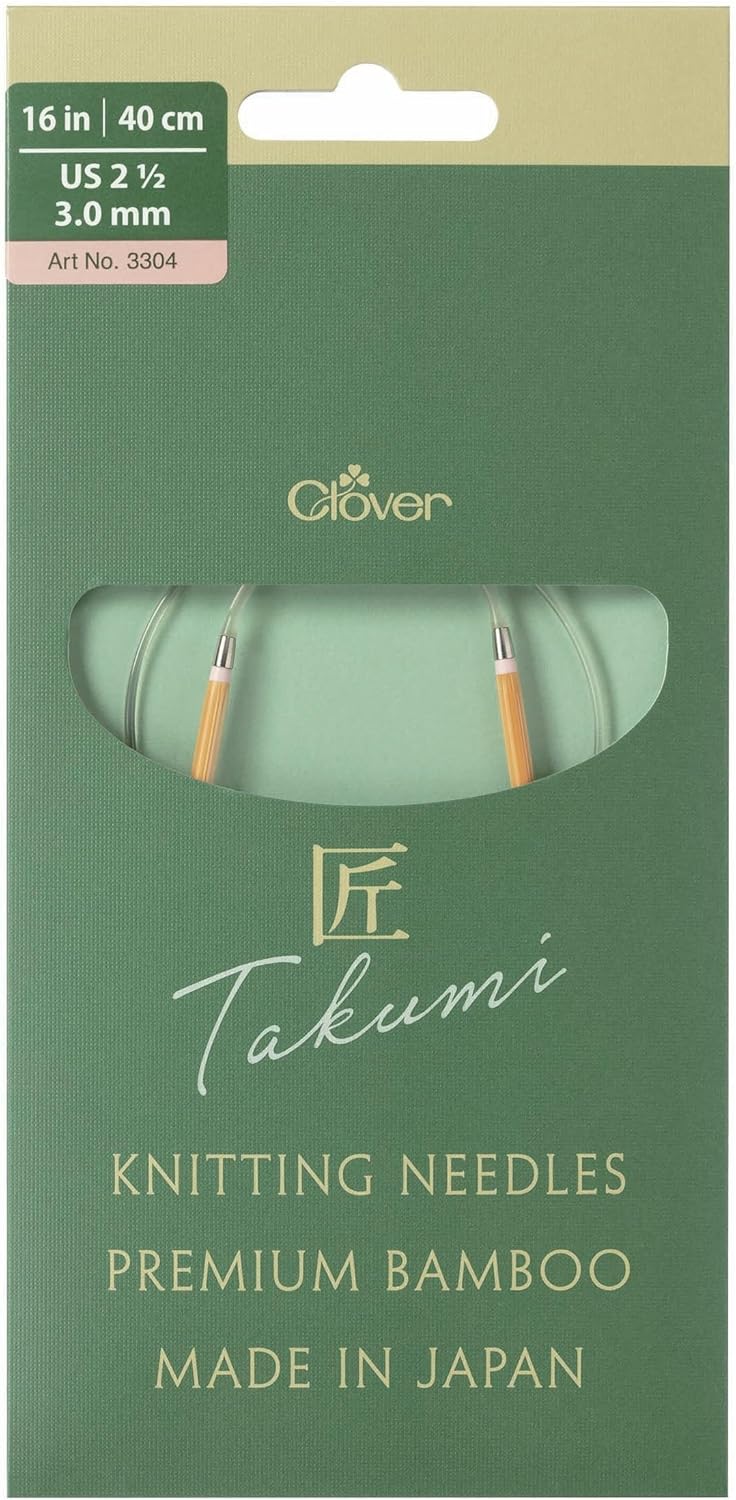 Clover Takumi Pro Bamboo Circular Knitting Needles 16"- US 0-15