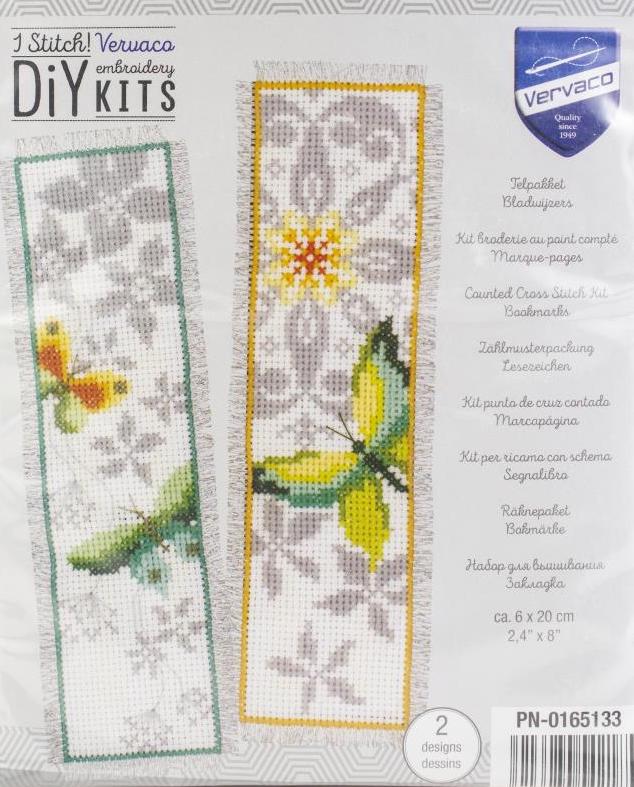 DIY Vervaco Butterflies Spring Reading Bookmark Counted Cross Stitch Kit Gift