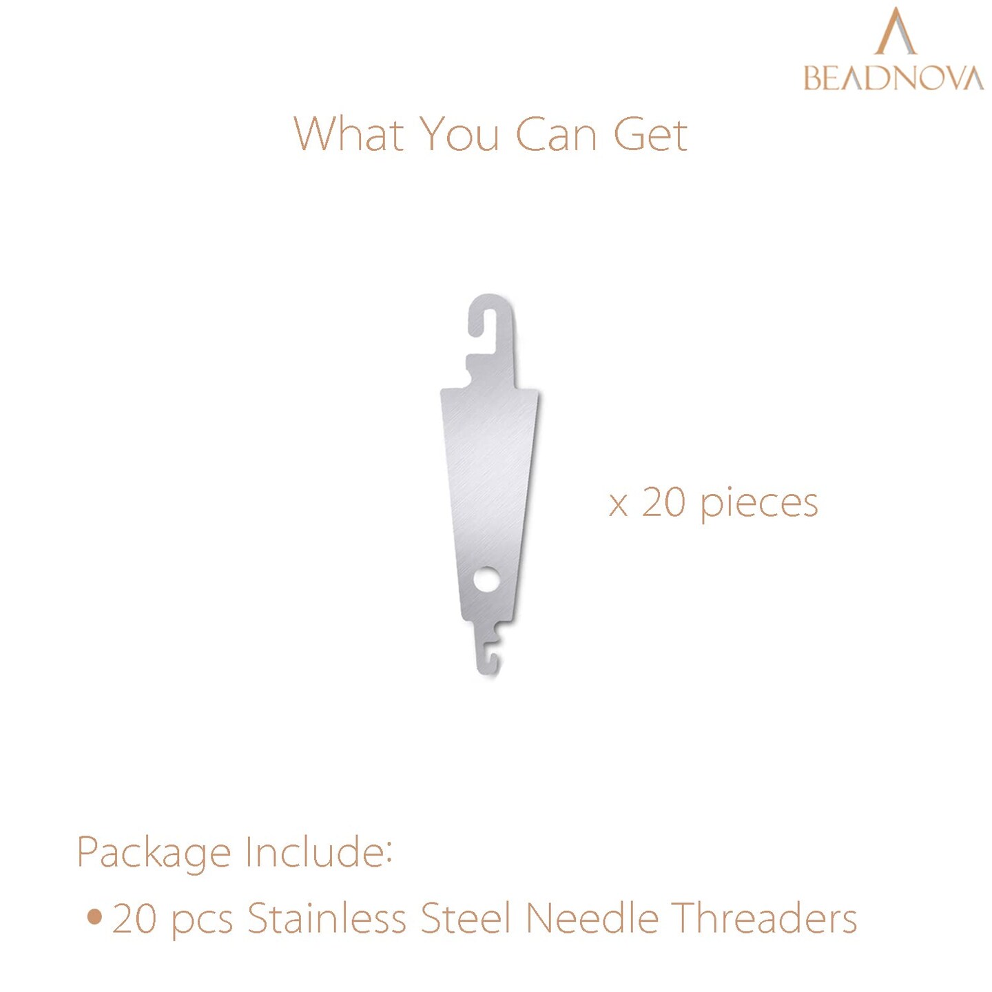 Needle Threaders 20pcs Stainless Steel Sewing Needle Threader for Hand Sewing Large Eye Cross Stitch Embroidery Craft Knitting Quilting