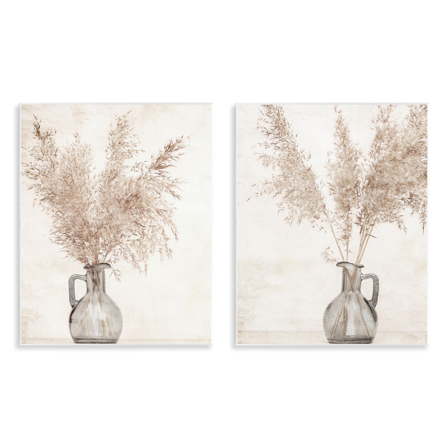 Stupell Industries Wild Pampas Stalks Vase 2 pc Wall Plaque Art Set Design by Kim Allen