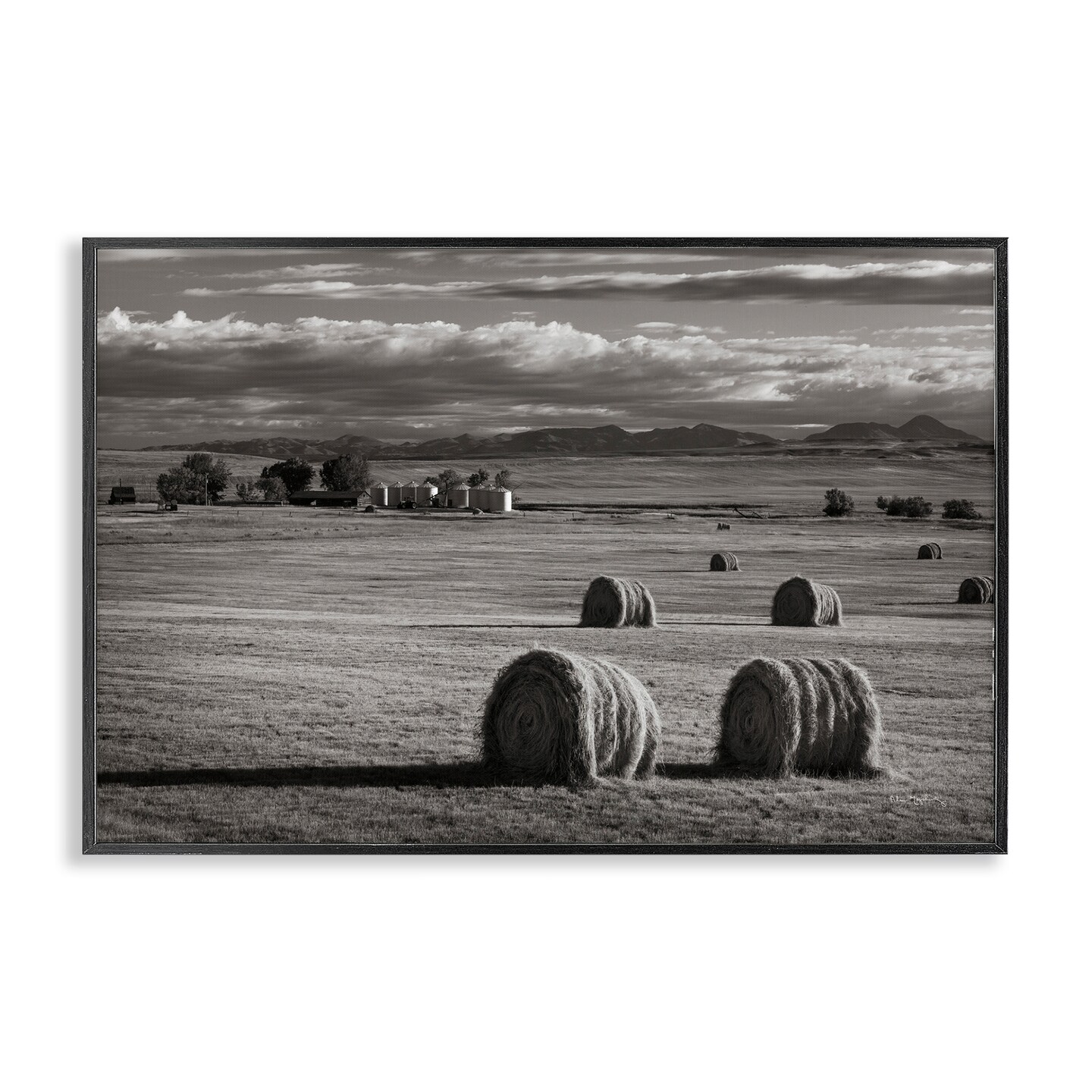 Stupell Industries Montana Hay Bales Framed Giclee Wall Art Design by Alan Majchrowicz