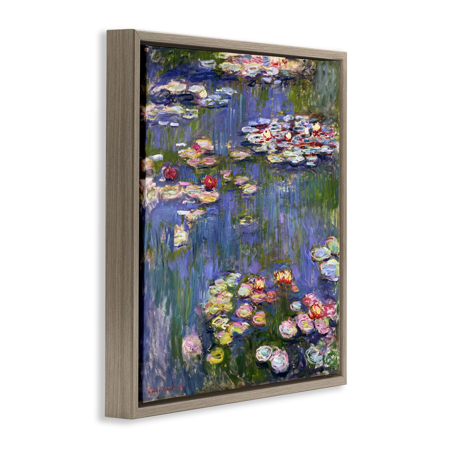 Stupell Industries Classical Monet Water Lilies Framed Floater Canvas Wall Art Design by one1000paintings