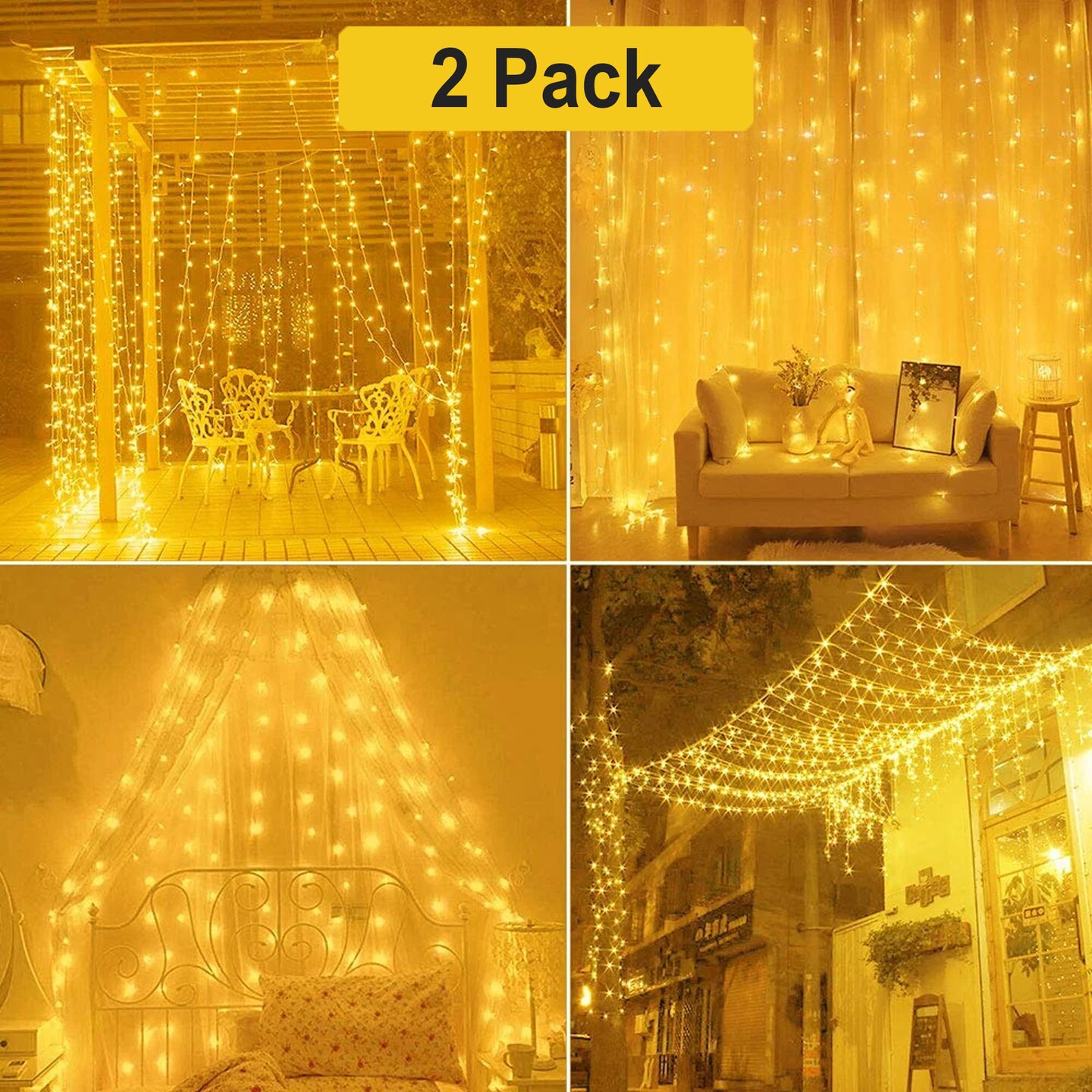 Colorful Rainbow Fairy String Curtain — USB Plug, Remote Control, 300 LEDs