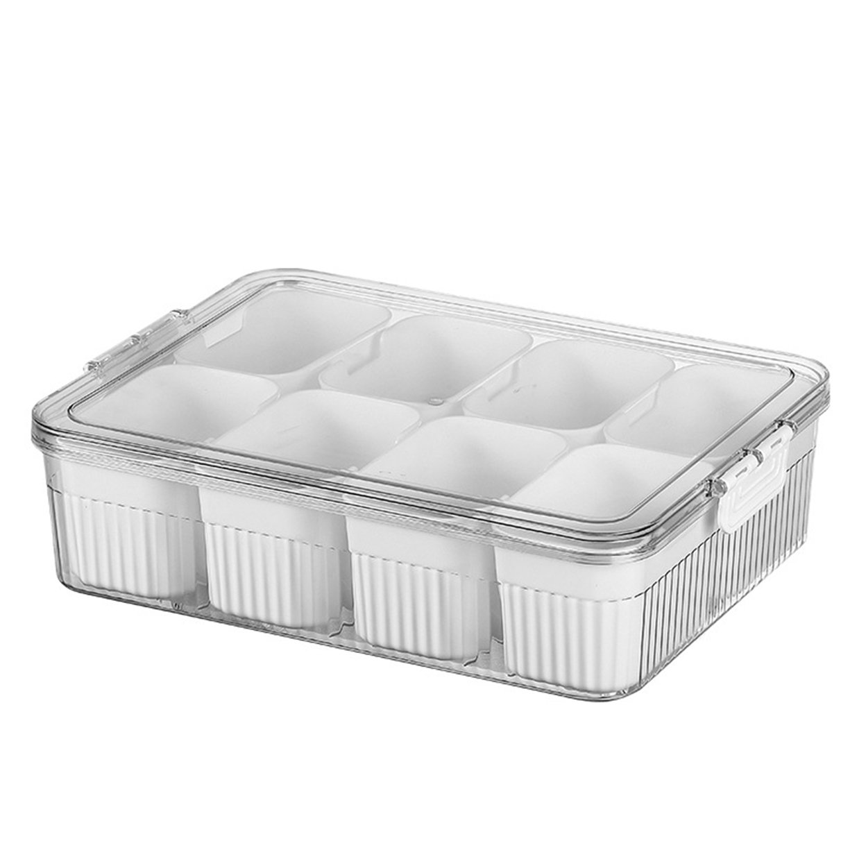 Large Snack Box With Lid Divided Serving Tray Organizer For Candy Nuts With 8 Grids Charcuterie Container For Storage