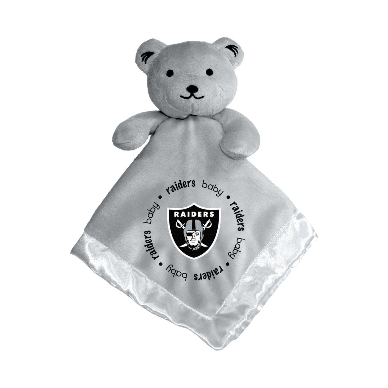 Las Vegas Raiders Security Bear Blanket Gray Soft Plush 14X14 Nfl Baby Fan