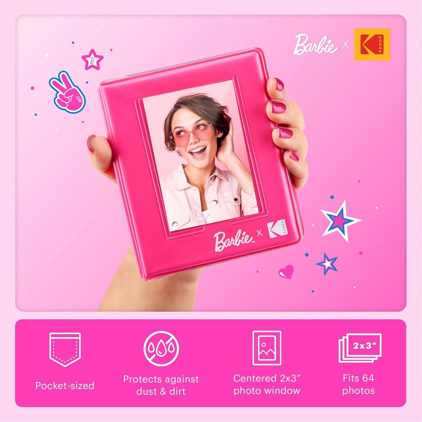 Kodak x Barbie Step Slim Instant Photo Printer, Iconic Style Barbie Case, Paper &#x26; More - Gift Bundle