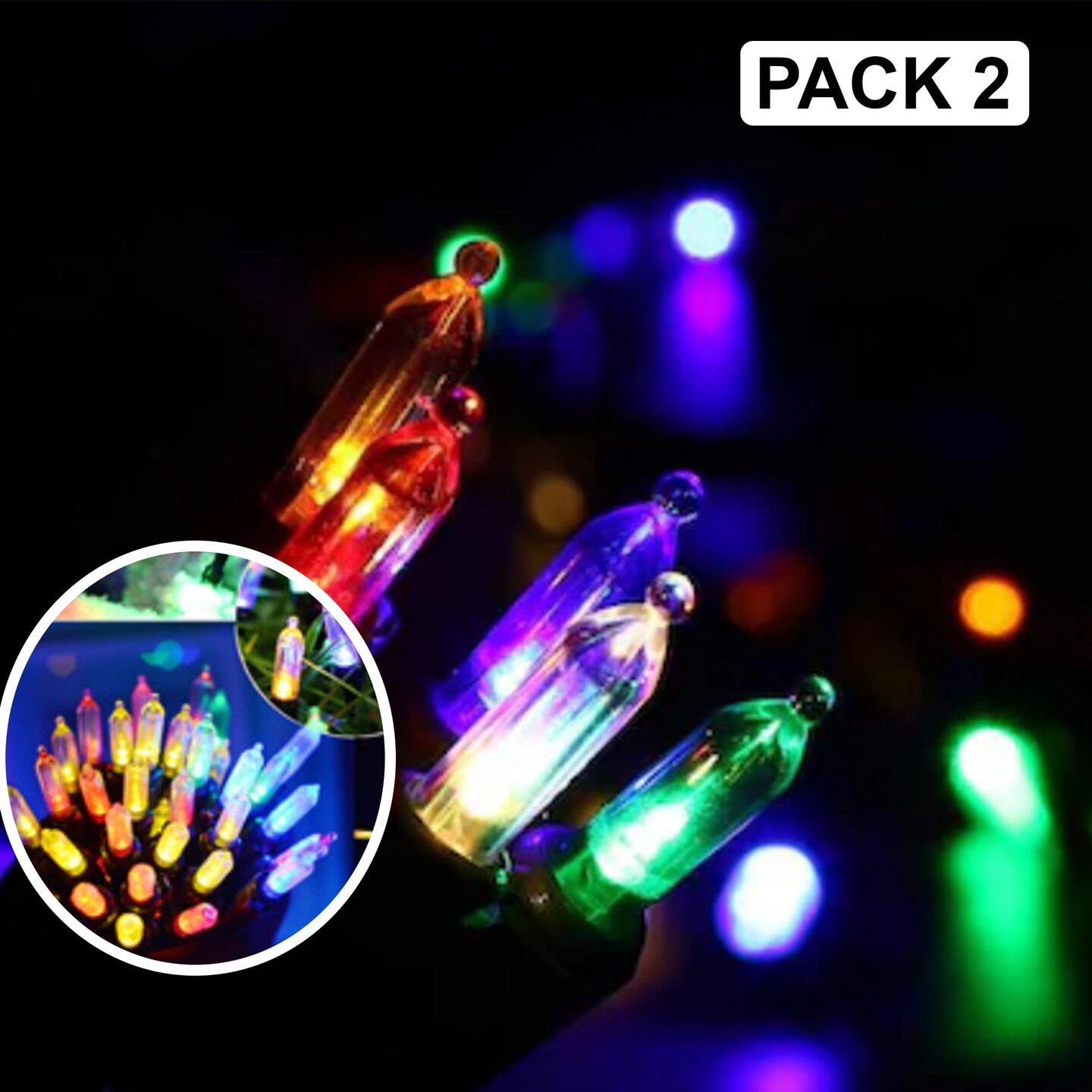 Colorful 20 LED M5 Fairy Lights &#x2013; 3AA Battery Powered, Flexible Indoor Use