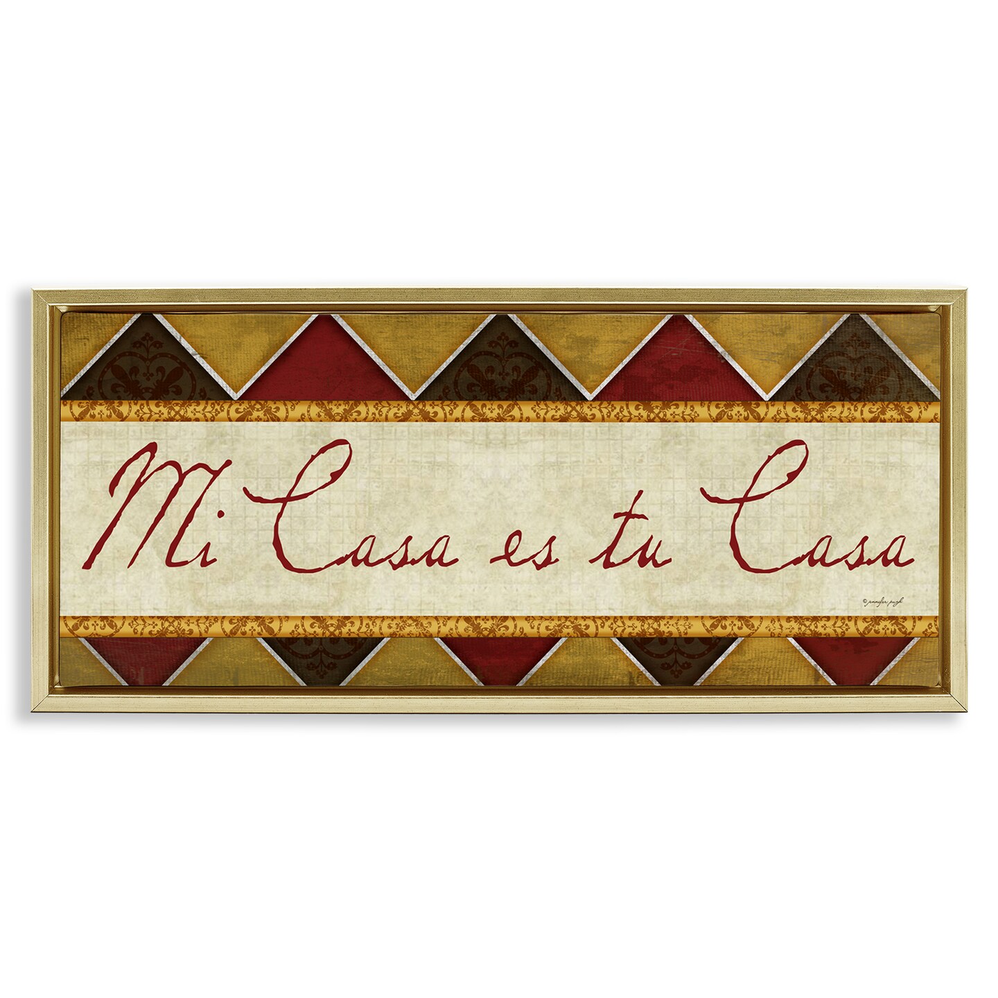 Stupell Industries Bienvenida Mi Casa Tu Casa Framed Floater Canvas Wall Art