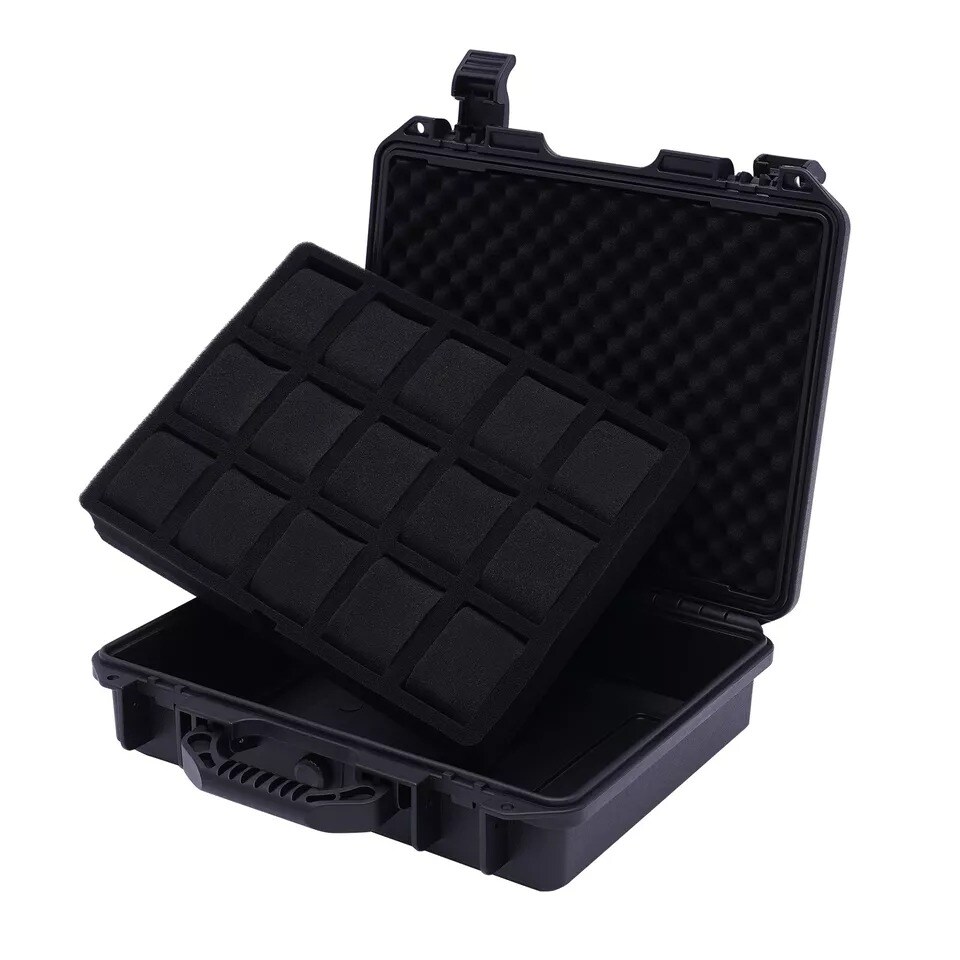 Plastic Suitcase Display Storage Case 15 Slots Watch Storage Box Case Waterproof