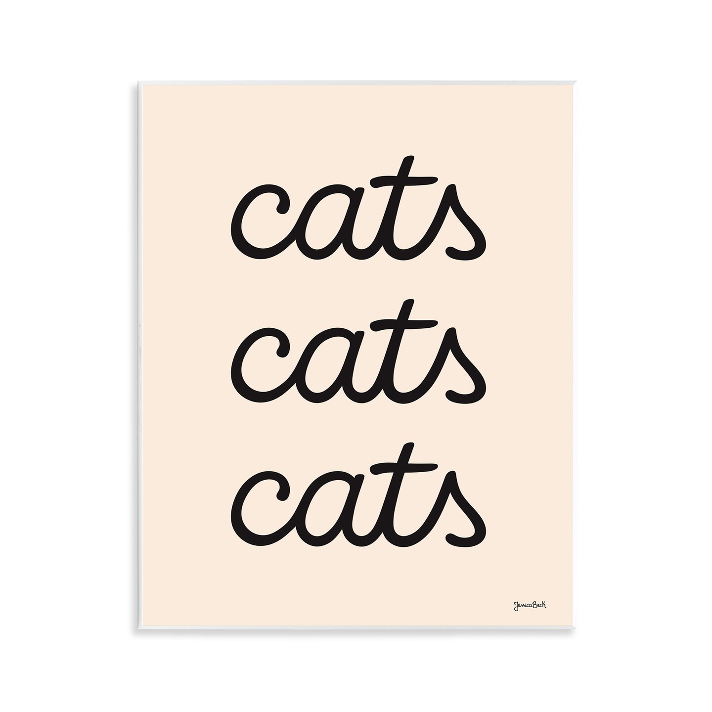 Stupell Industries Cats Repeating Script Wall Plaque Art Design by ...