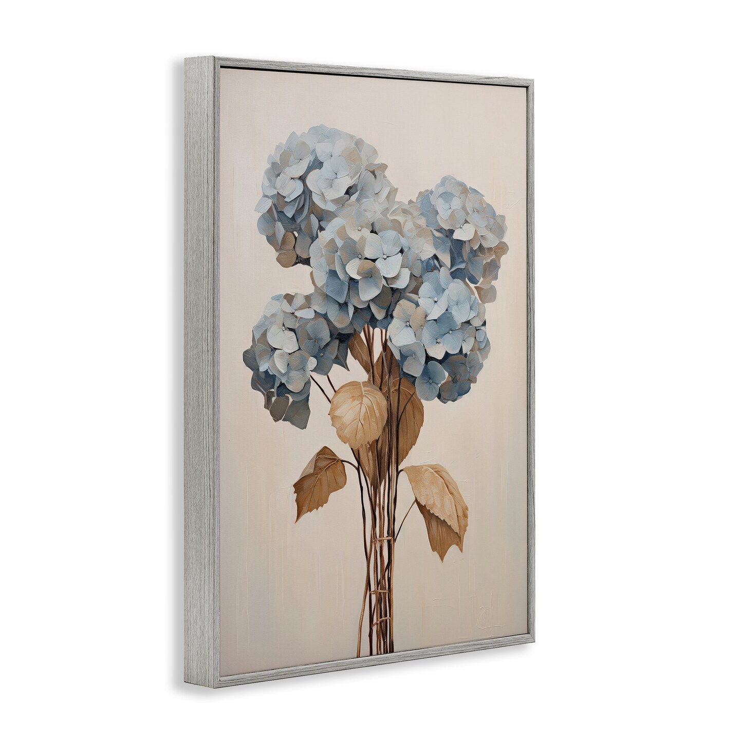 Stupell Industries Vintage Blue Hydrangea Framed Giclee Wall Art Design by Petals Prints Design