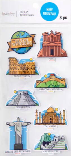 Recollections The Seven Wonders Of The World Dimensional Stickers