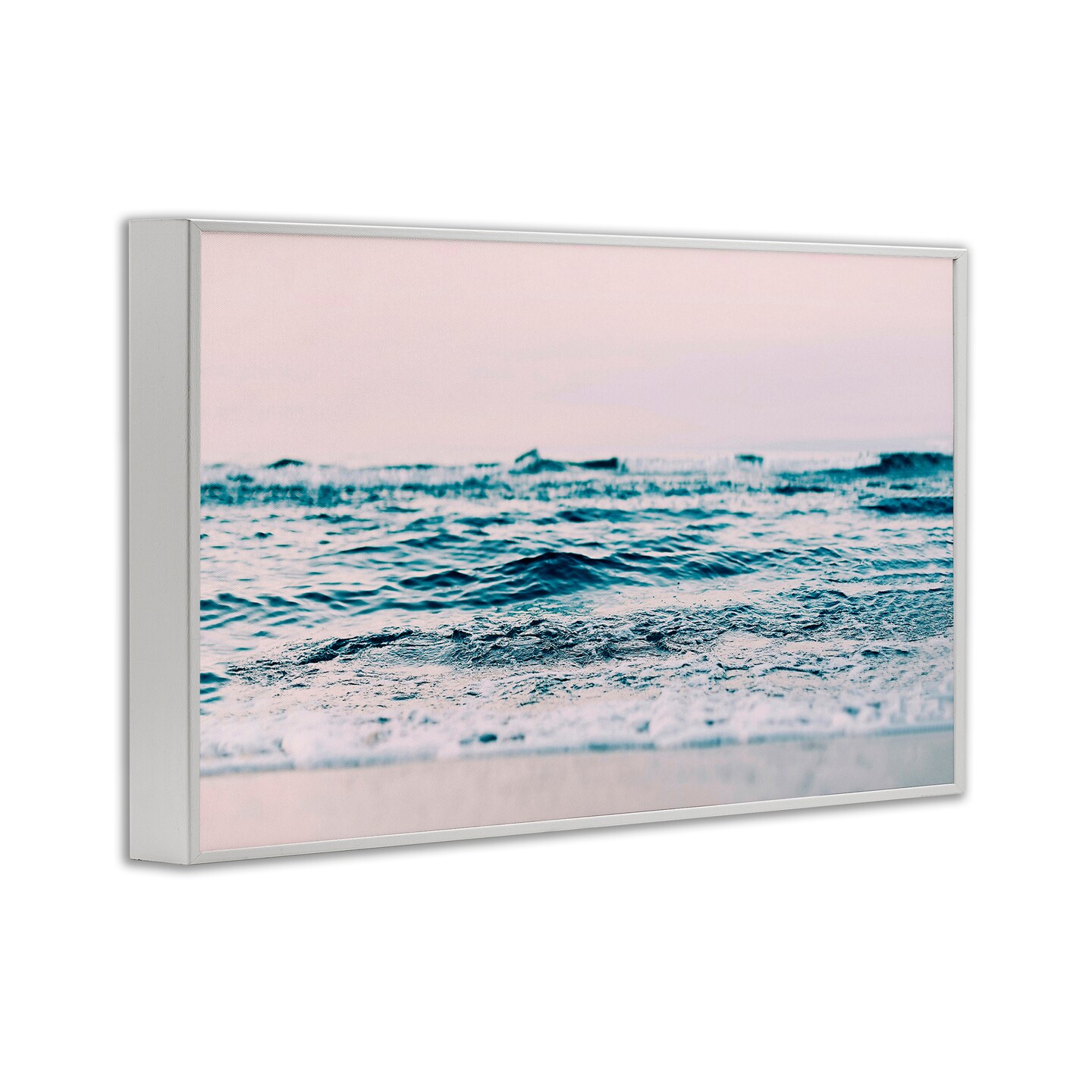 Stupell Industries Ocean Wave Blush Framed Giclee Wall Art Design by Sisi and Seb