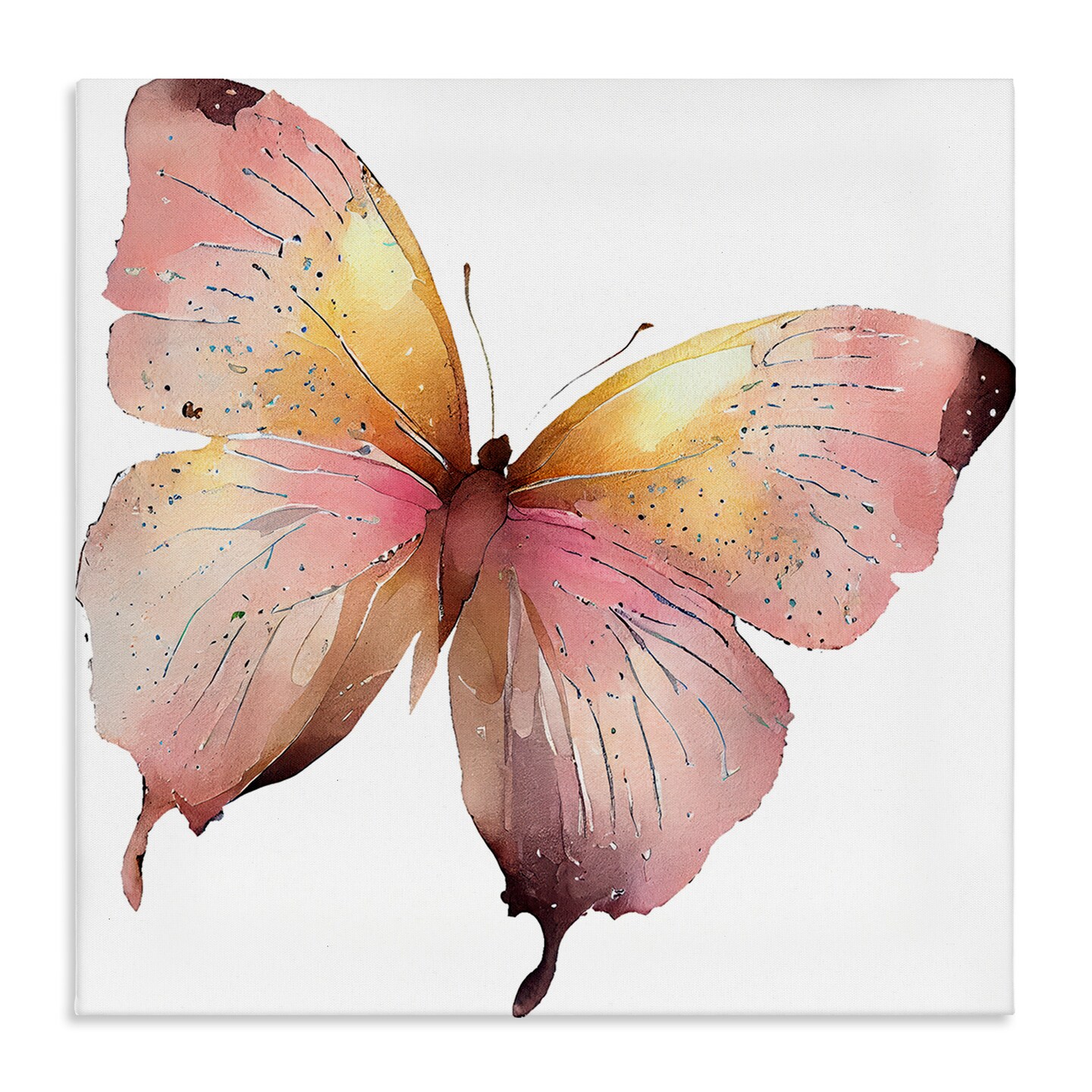 Stupell Industries Chic Pink Butterfly Canvas Wall Art Design by Birch&#x26;Ink