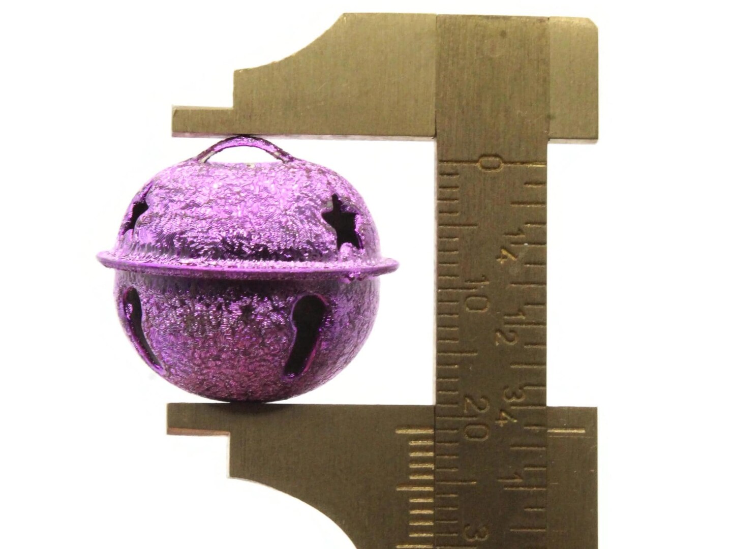 6 24mm Purple Jingle Bell Charms