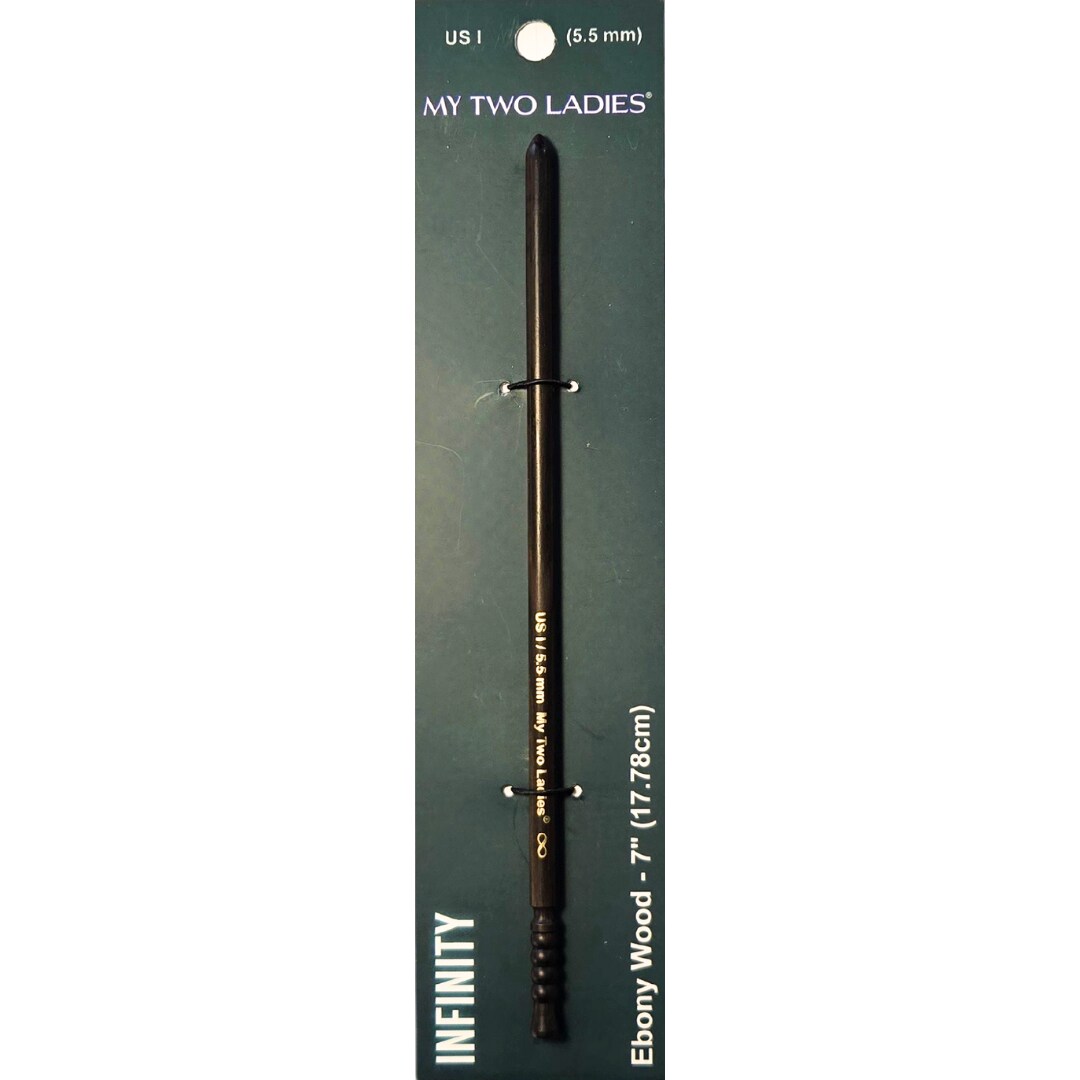 My Two Ladies | Infinity | Crochet Hook | Ebony | w/thumb print | 12 Sizes