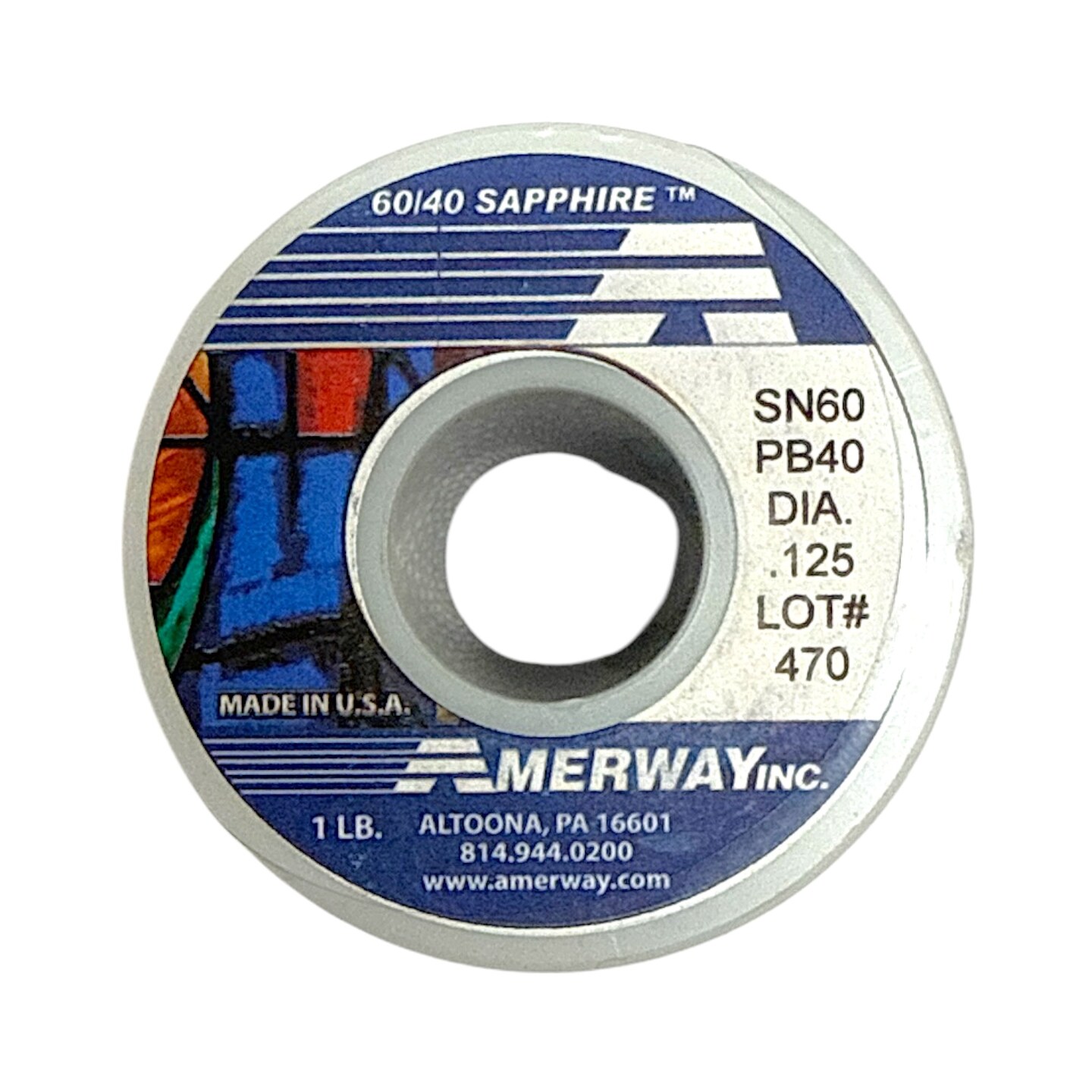 AMERWAY 60/40 SAPPHIRE Solder for Stained Glass (5 Lbs/Spools)