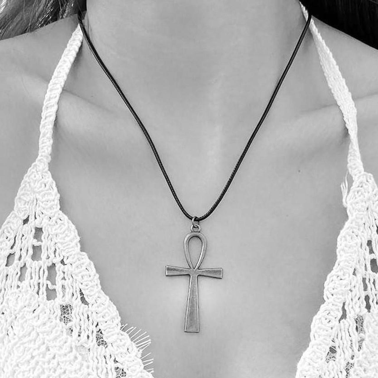 Sterling Silver Ankh Cross Pendant Necklace - 18 Inch Chain, Sacred Egyptian Key Of Life Symbol - View #12