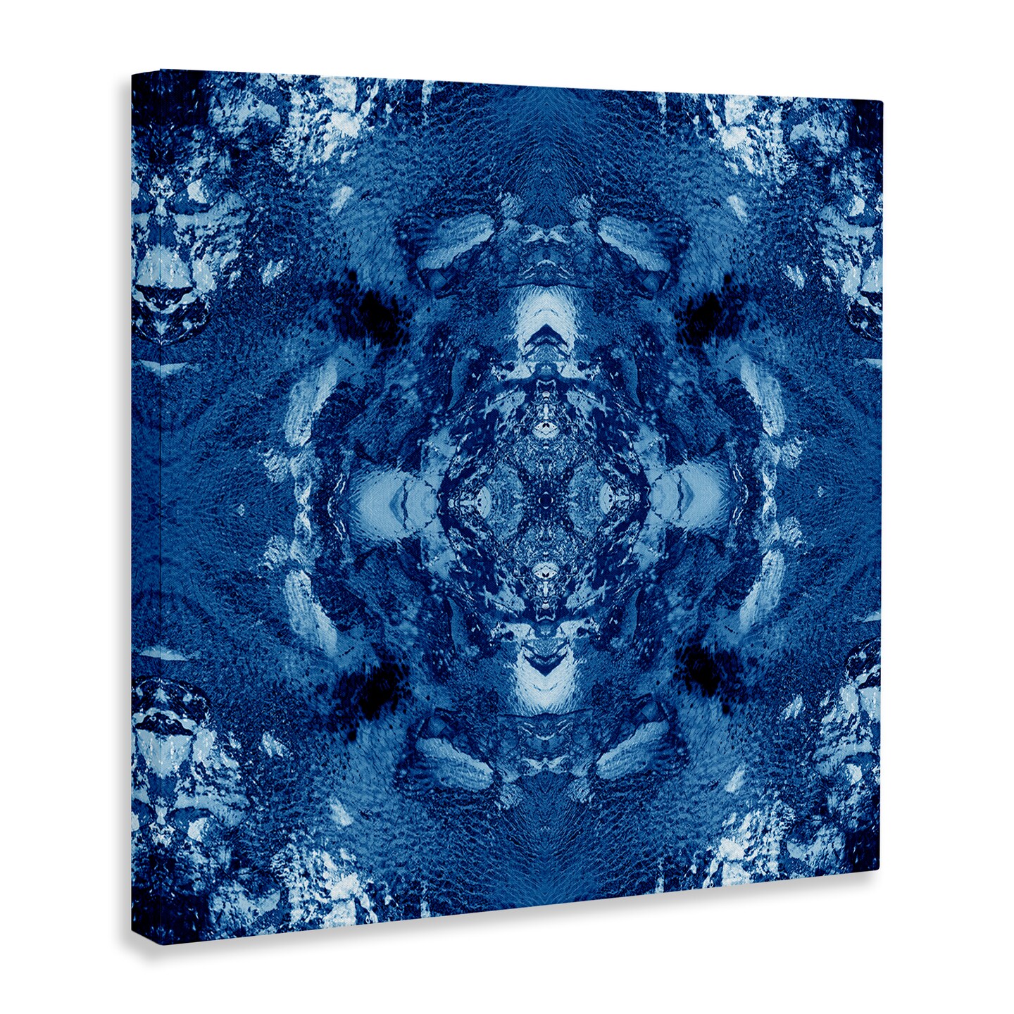 Stupell Industries Blue &#x26; White Mosaic Canvas Wall Art Design by El Perkin