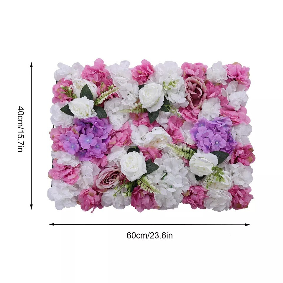 6 PCS Artificial Hydrangea Flower Panel Wedding Party Background Wall 60cm*40cm