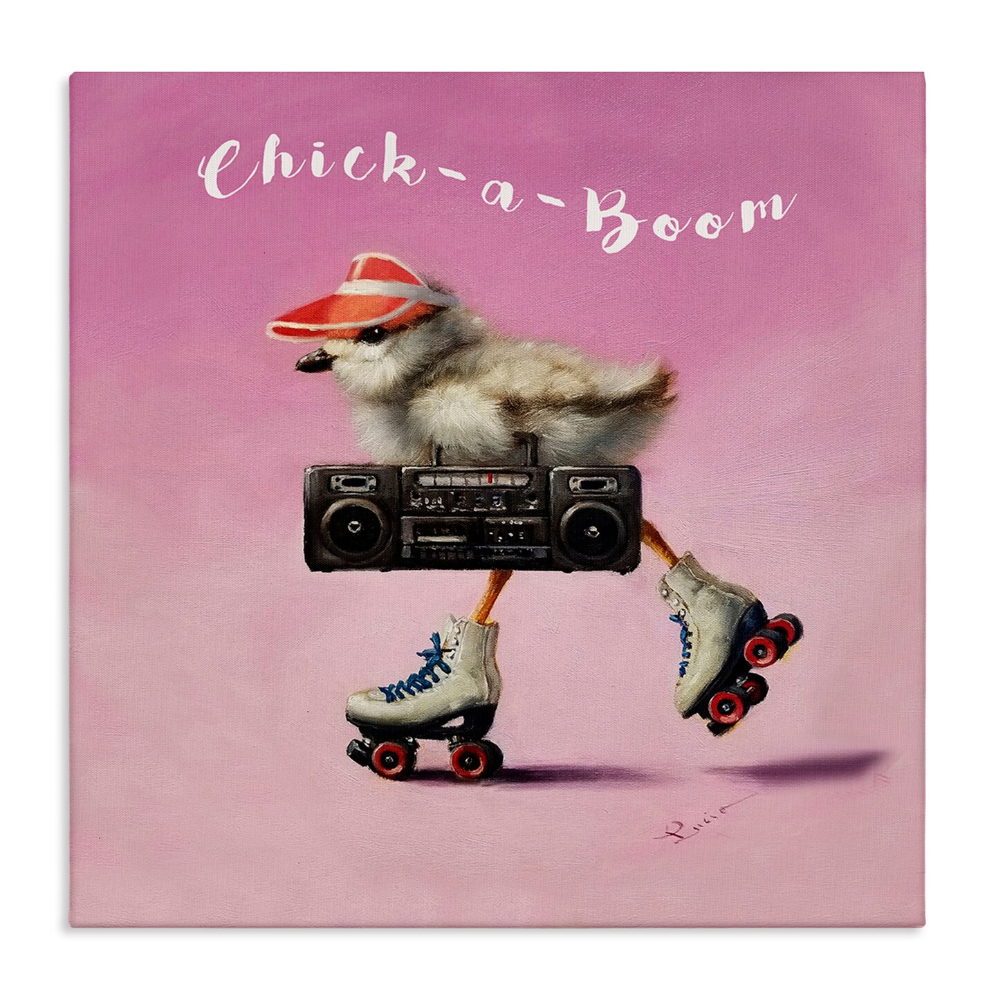 Stupell Industries Chick-A-Boom Boombox Bird Canvas Wall Art Design by Lucia Heffernan