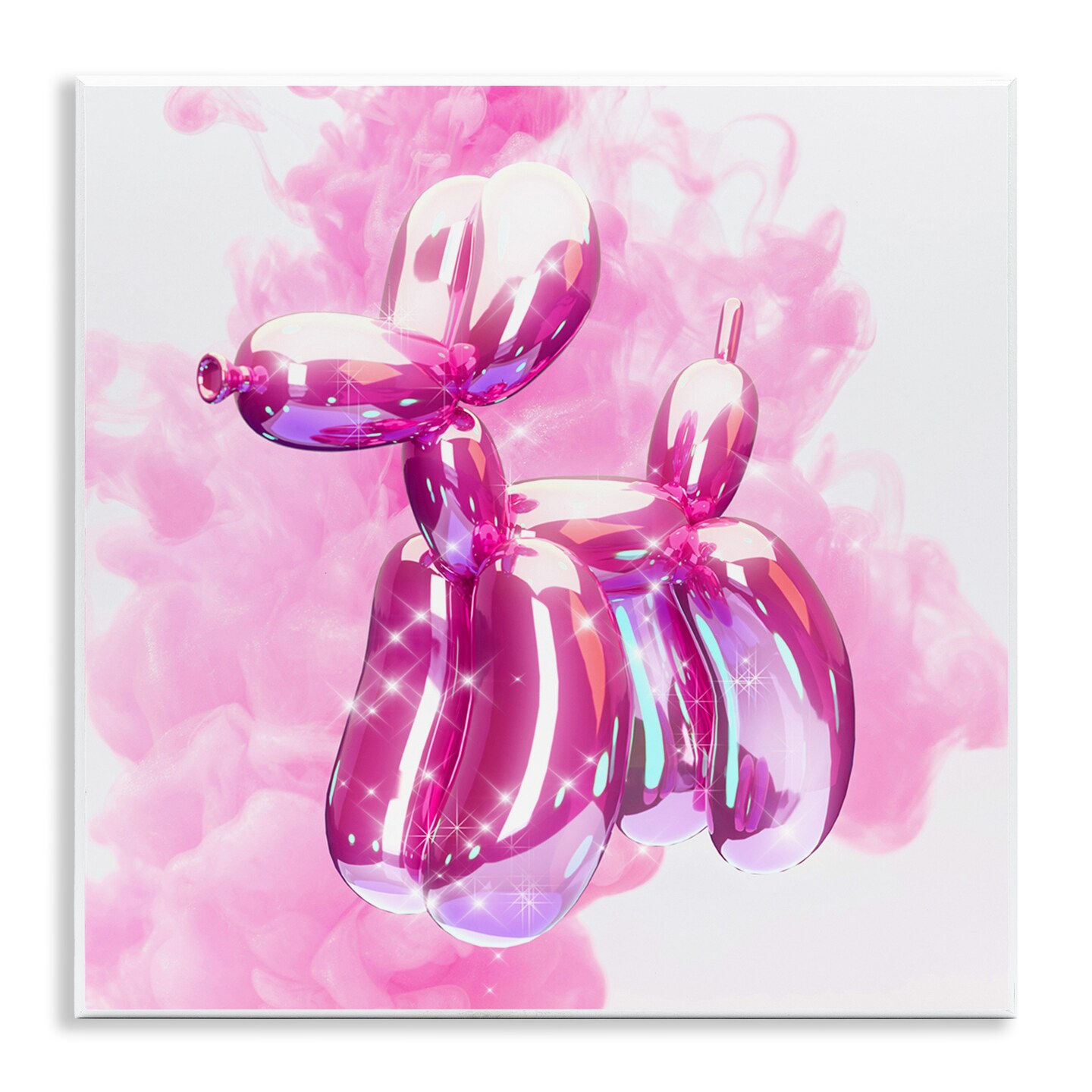 Stupell Industries Pink Glam Balloon Dog Wall Plaque Art Design by Ziwei Li
